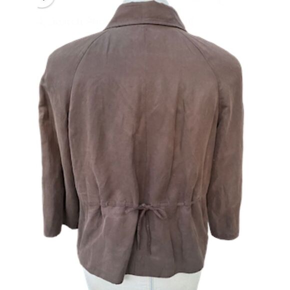 J. Jill Silk Women’s Silk Linen Blend Swing Jacket PM Adjustable Back Tie - Picture 6 of 11